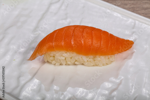 Japanese traditional Sushi with salmon
