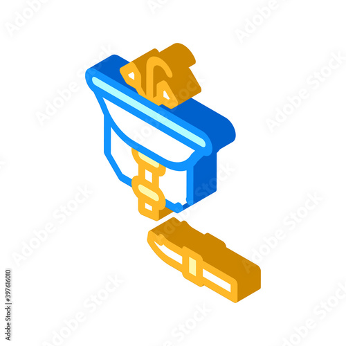 pipe repair isometric icon vector illustration color