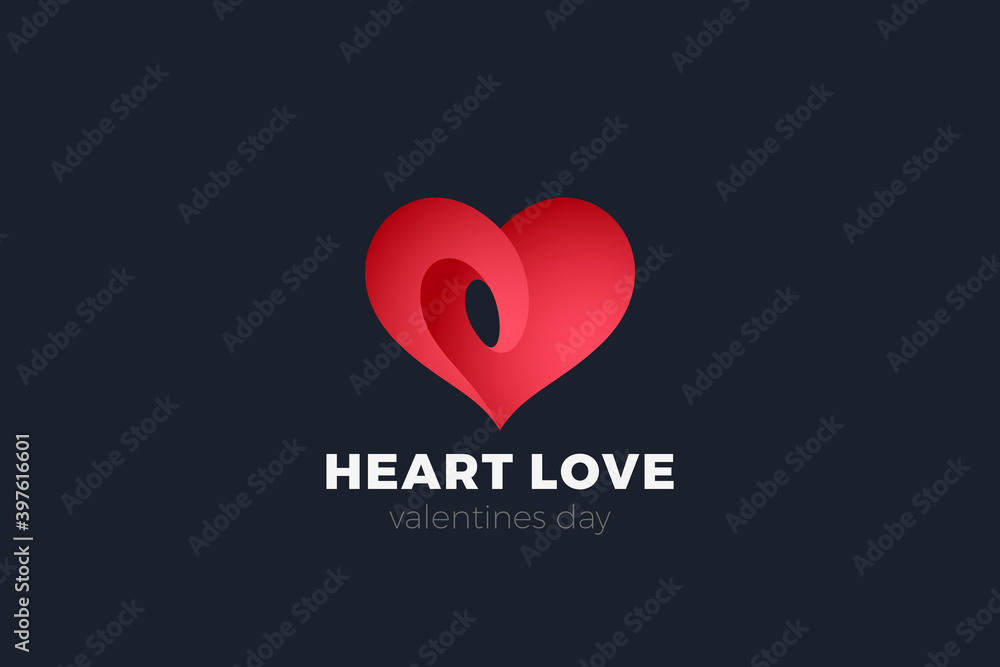 Heart Logo Love Charity Foundation design vector template.