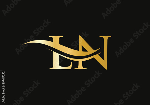 LN letter logo design. LN Logo for luxury branding. Elegant and stylish design for your company.  photo