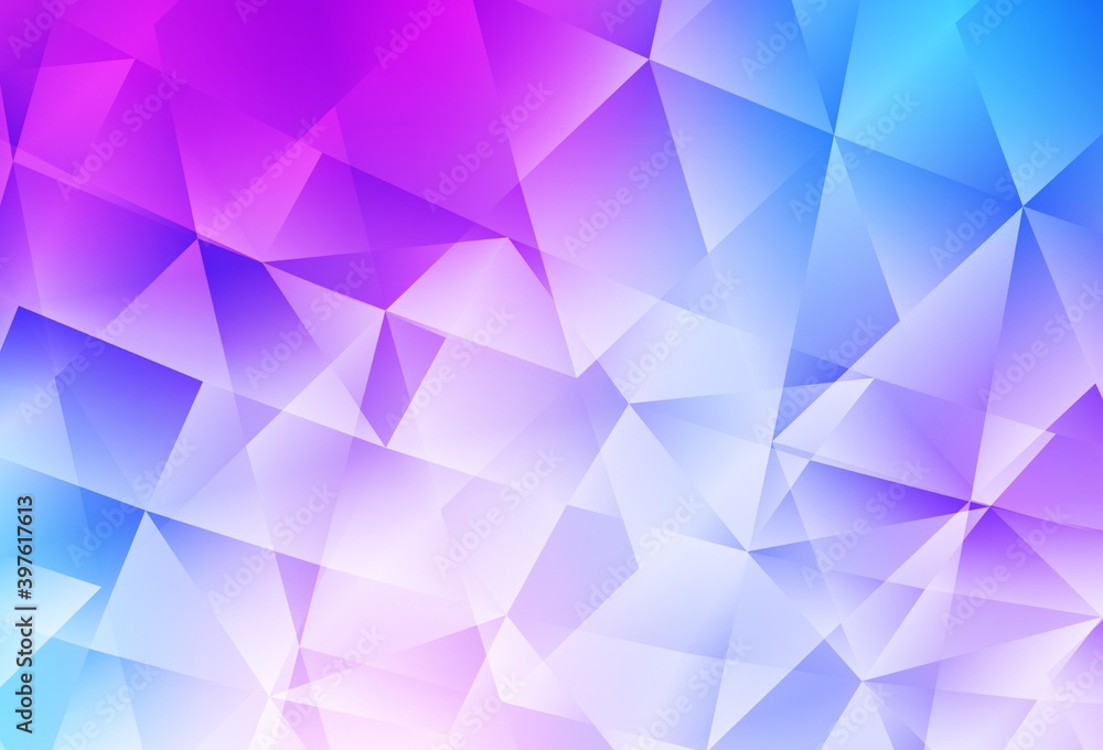 Light Pink, Blue vector triangle mosaic template. Light Pink, Blue vector triangle mosaic template.