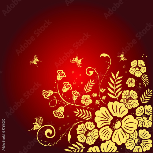 Vector frame of flowers. Vintage floral elements Isolated botanical illustration for a postcard.	