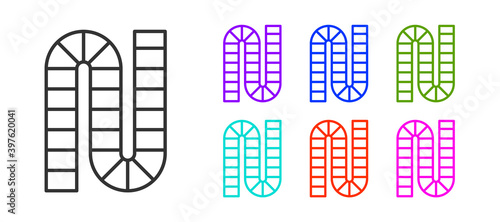 Black line Board game icon isolated on white background. Set icons colorful. Vector.