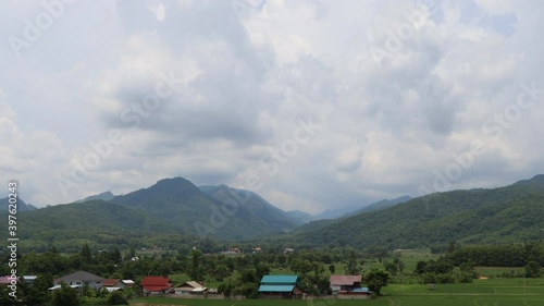Beautiful Cloud time lapse, Dramatic stormy and cloud is moving mountain view,landscape time lapse, Vdo clip
