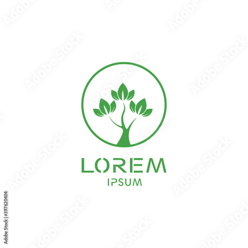 logo for farm green leaf seed design vector illustration natural