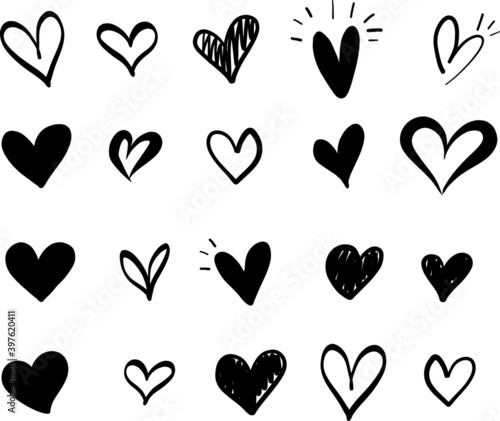 hand draw heart icon vector