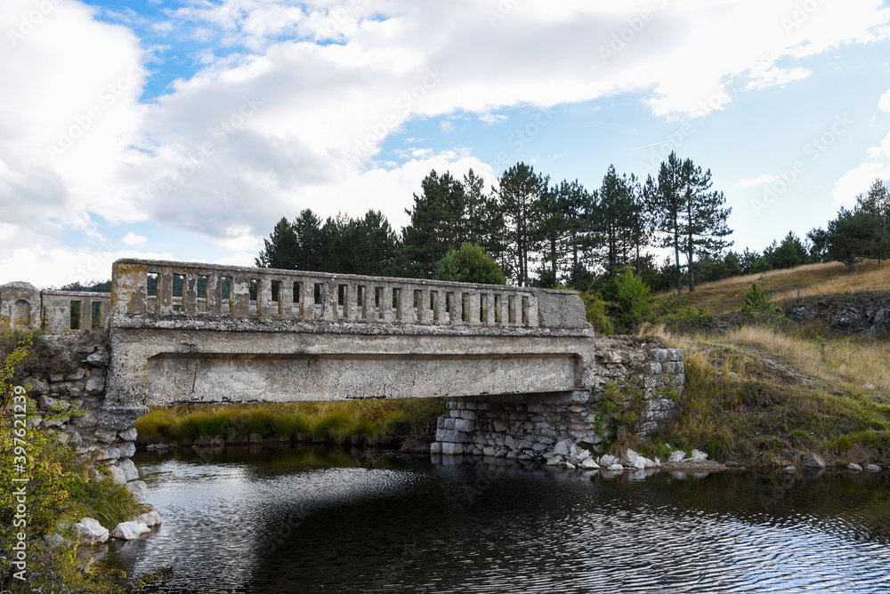 Old bridge on the river on the mountain Zlatibor