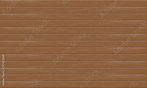 Realistic brown wood plank pattern background vector illustration.