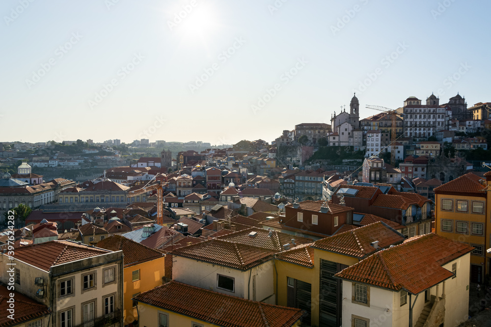 Porto, Portugal - 08/21/2019: Porto cityscape. Medieval city.