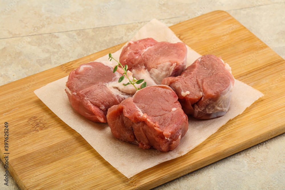 Raw pork tenderloin for cooking Raw pork tenderloin for cooking
