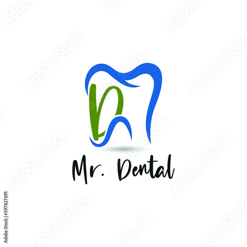 Initial Letter D Dental Dentist Logo concept. Dentistry Brand and Dental Care Logo template