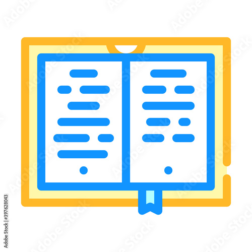 poetry book color icon vector illustration color