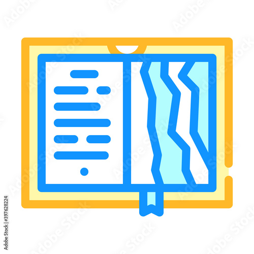 torn pages book color icon vector illustration