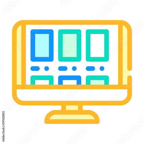 choosing online book color icon vector illustration