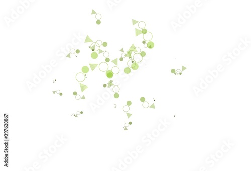 Light Green vector pattern with polygonal style with circles.