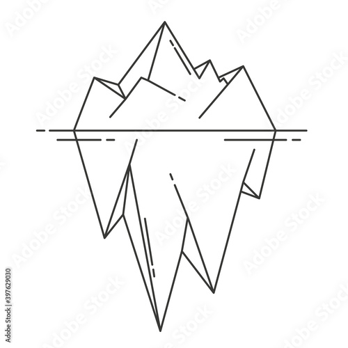 Iceberg icon in outline style. Vector illustration. photo