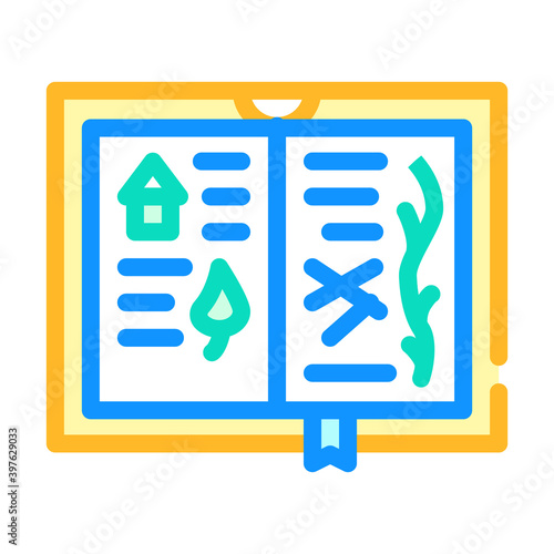 sketch book color icon vector illustration color
