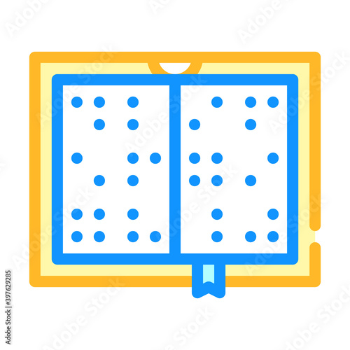 braille book color icon vector illustration color