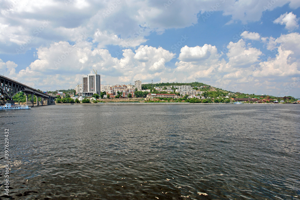 View from the Volga River to the city of Saratov