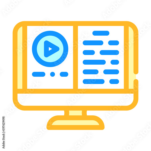 audio book color icon vector illustration color