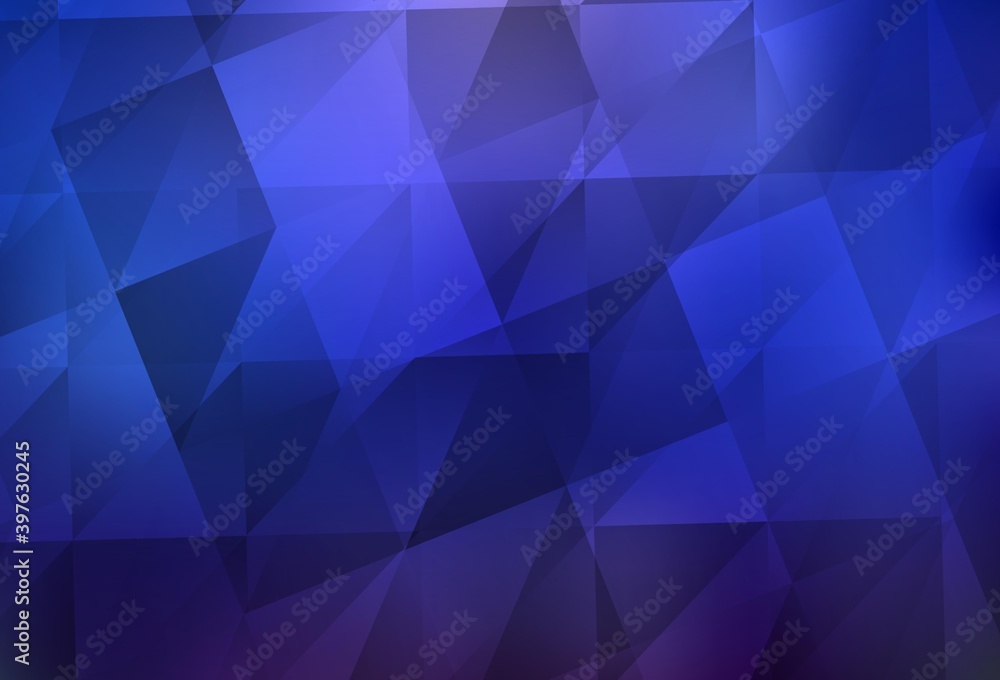Fototapeta premium Light BLUE vector polygonal background.
