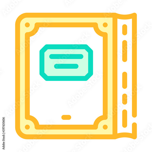vintage old book color icon vector illustration