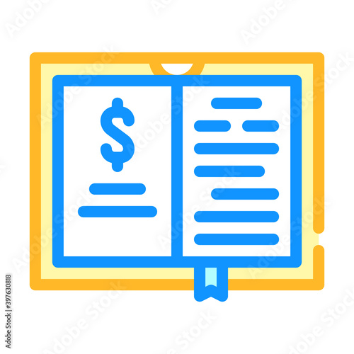 business literature color icon vector illustration color