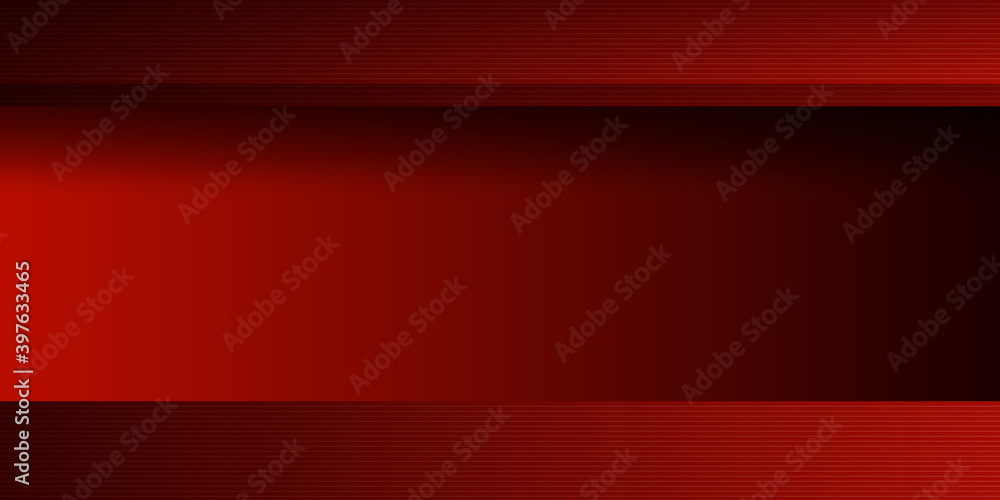 Modern trendy red abstract design vector background with red light and black overlap layer. Vector illustration