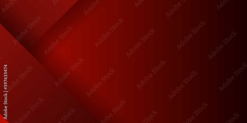 Modern trendy red abstract design vector background with red light and black overlap layer. Vector illustration