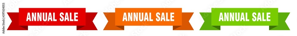 annual sale ribbon. annual sale isolated paper sign. banner annual sale ribbon. annual sale isolated paper sign. banner
