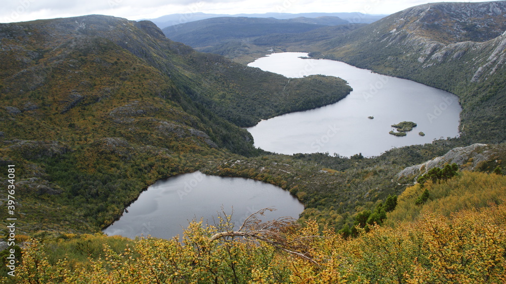 lake in the mountains in autumn. Cradle Mountain - Tasmania - Australia lake in the mountains in autumn. Cradle Mountain - Tasmania - Australia
