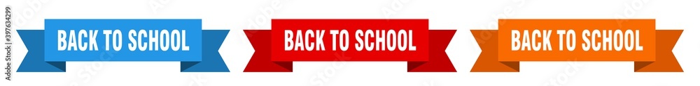 back to school ribbon. back to school isolated paper sign. banner back to school ribbon. back to school isolated paper sign. banner