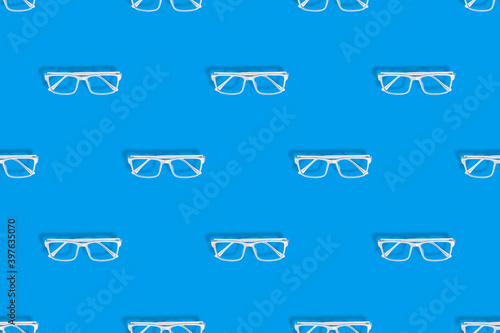 Seamless patterns. Glasses seamless pattern. Glasses background for vision.
