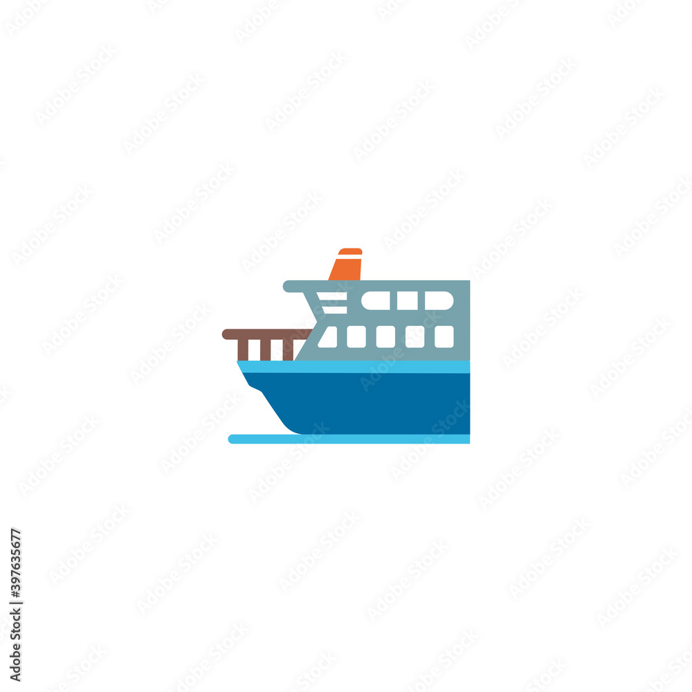 Obraz premium Ship vector isolated icon illustration. Ship icon