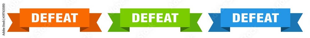 defeat ribbon. defeat isolated paper sign. banner defeat ribbon. defeat isolated paper sign. banner