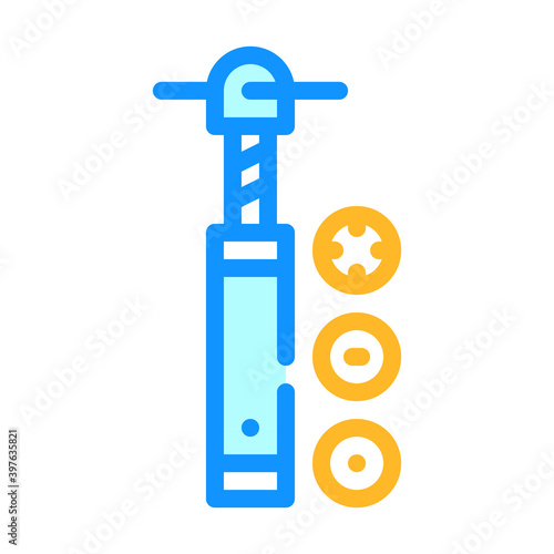screw extruder color icon vector illustration color