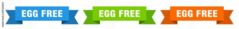 egg free ribbon. egg free isolated paper sign. banner egg free ribbon. egg free isolated paper sign. banner