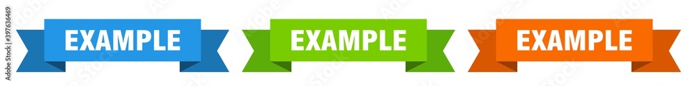example ribbon. example isolated paper sign. banner example ribbon. example isolated paper sign. banner