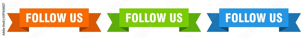 follow us ribbon. follow us isolated paper sign. banner follow us ribbon. follow us isolated paper sign. banner