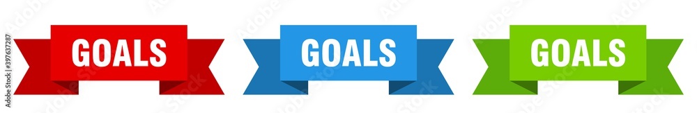 goals ribbon. goals isolated paper sign. banner goals ribbon. goals isolated paper sign. banner