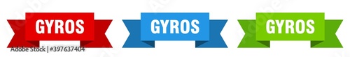 gyros ribbon. gyros isolated paper sign. banner