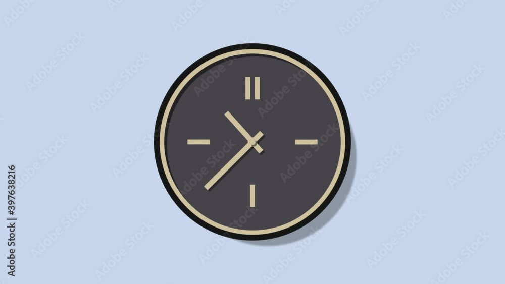 minimalistic wall clock on a blue background minimalistic wall clock on a blue background