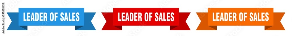 leader of sales ribbon. leader of sales isolated paper sign. banner leader of sales ribbon. leader of sales isolated paper sign. banner
