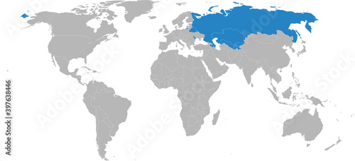 Commonwealth of Independent States  CIS  isolated on world map. Business concepts  travel  economy and politics.