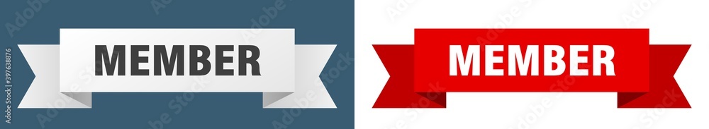 member ribbon. member isolated paper sign. banner