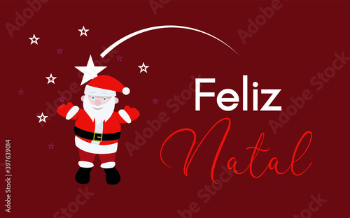 Feliz Natal. Papai Noel. Mensagem para impressao.