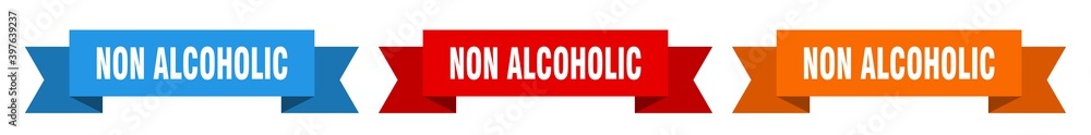 non alcoholic ribbon. non alcoholic isolated paper sign. banner non alcoholic ribbon. non alcoholic isolated paper sign. banner