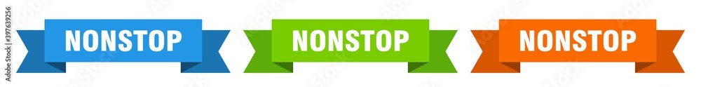 nonstop ribbon. nonstop isolated paper sign. banner nonstop ribbon. nonstop isolated paper sign. banner