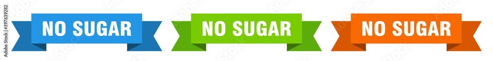 no sugar ribbon. no sugar isolated paper sign. banner no sugar ribbon. no sugar isolated paper sign. banner