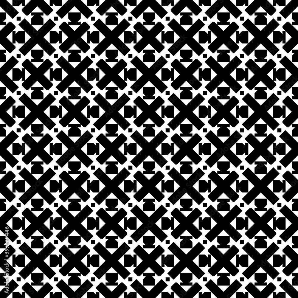 Seamless pattern.Mosaics backdrop. Folk ornament.Crosses, squares, figures background. Ethnic motif. Tribal vector. Mosaics backdrop. Digital paper, web design, textile print, abstract wallpaper